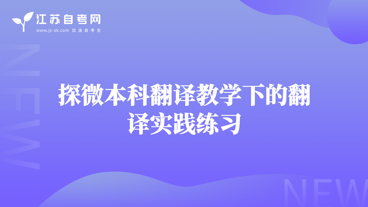 探微本科翻译教学下的翻译实践练习