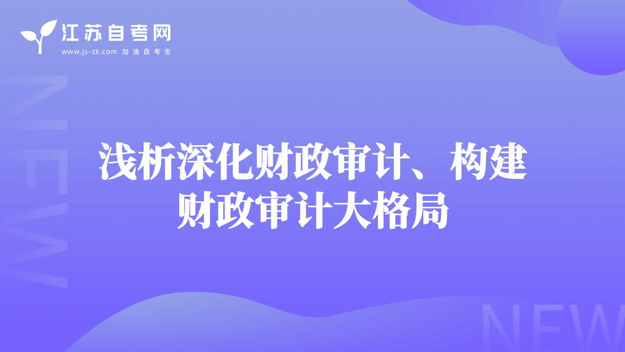 浅析深化财政审计、构建财政审计大格局
