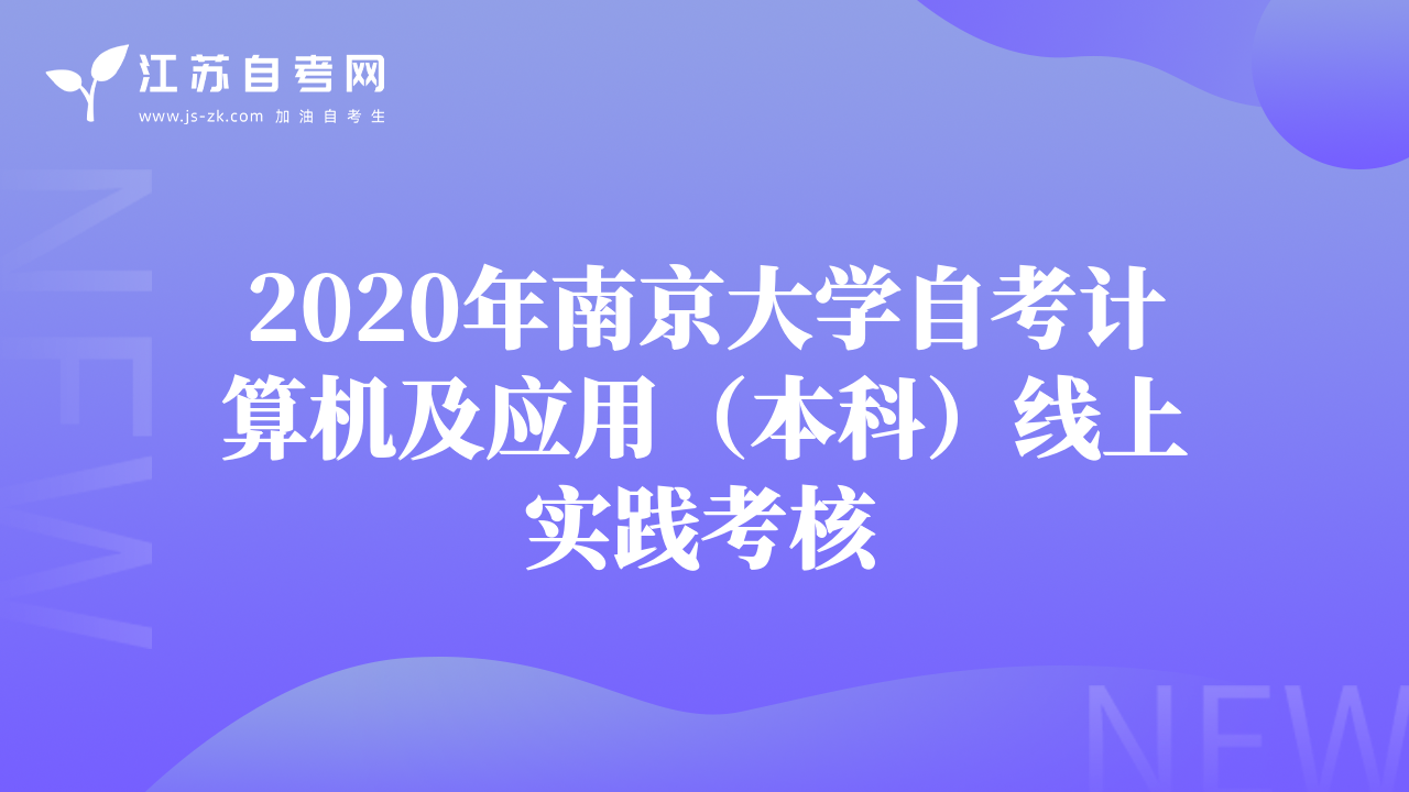 2020年南京大学自考计算机及应用（本科）线上实践考核