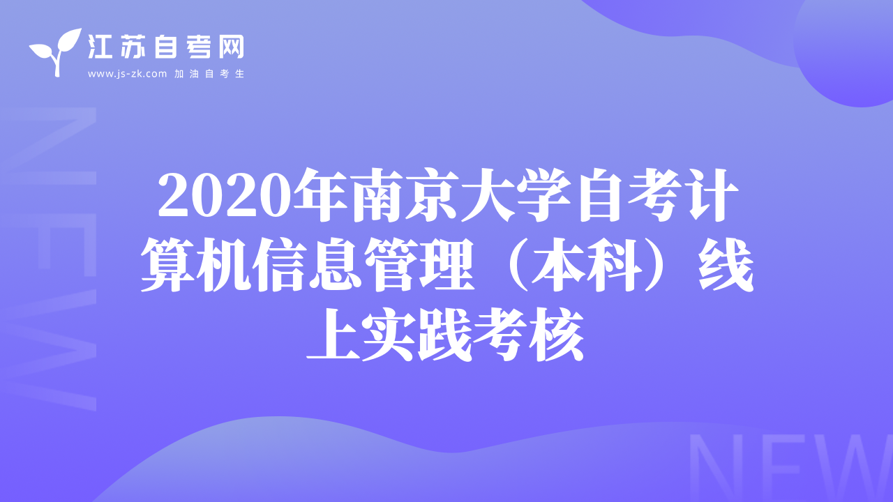 2020年南京大学自考计算机信息管理（本科）线上实践考核
