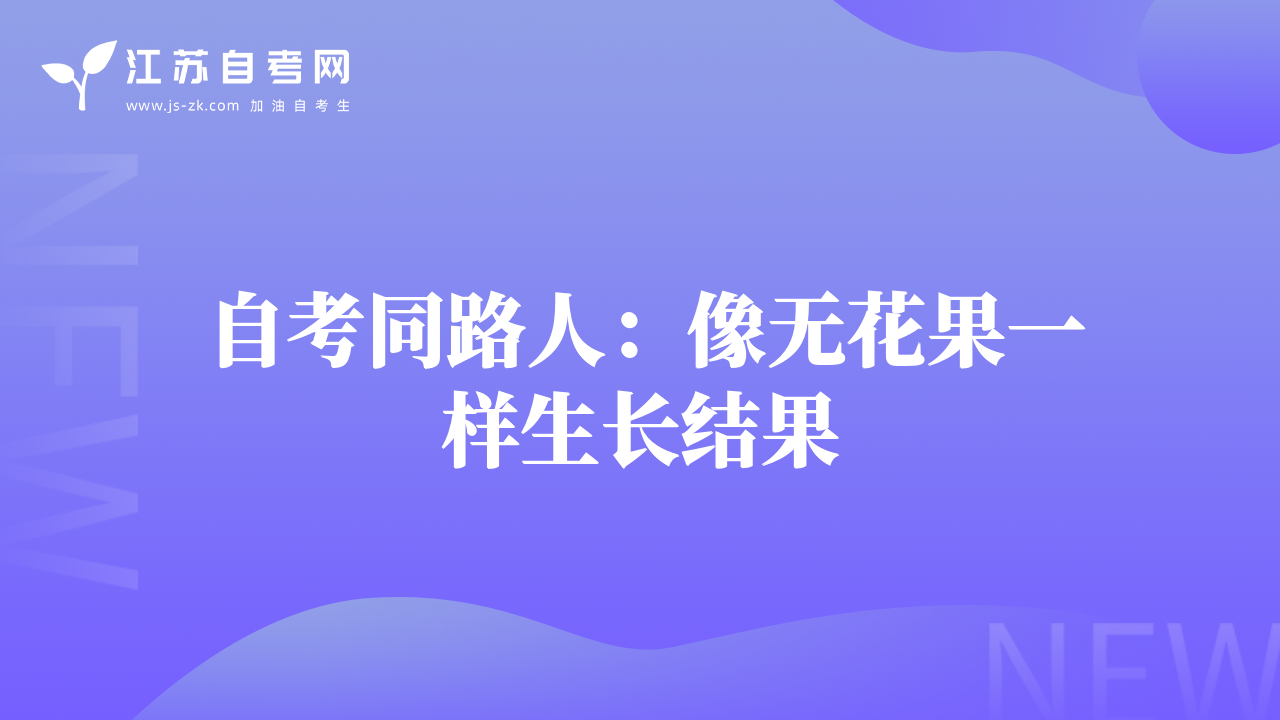 自考同路人：像无花果一样生长结果