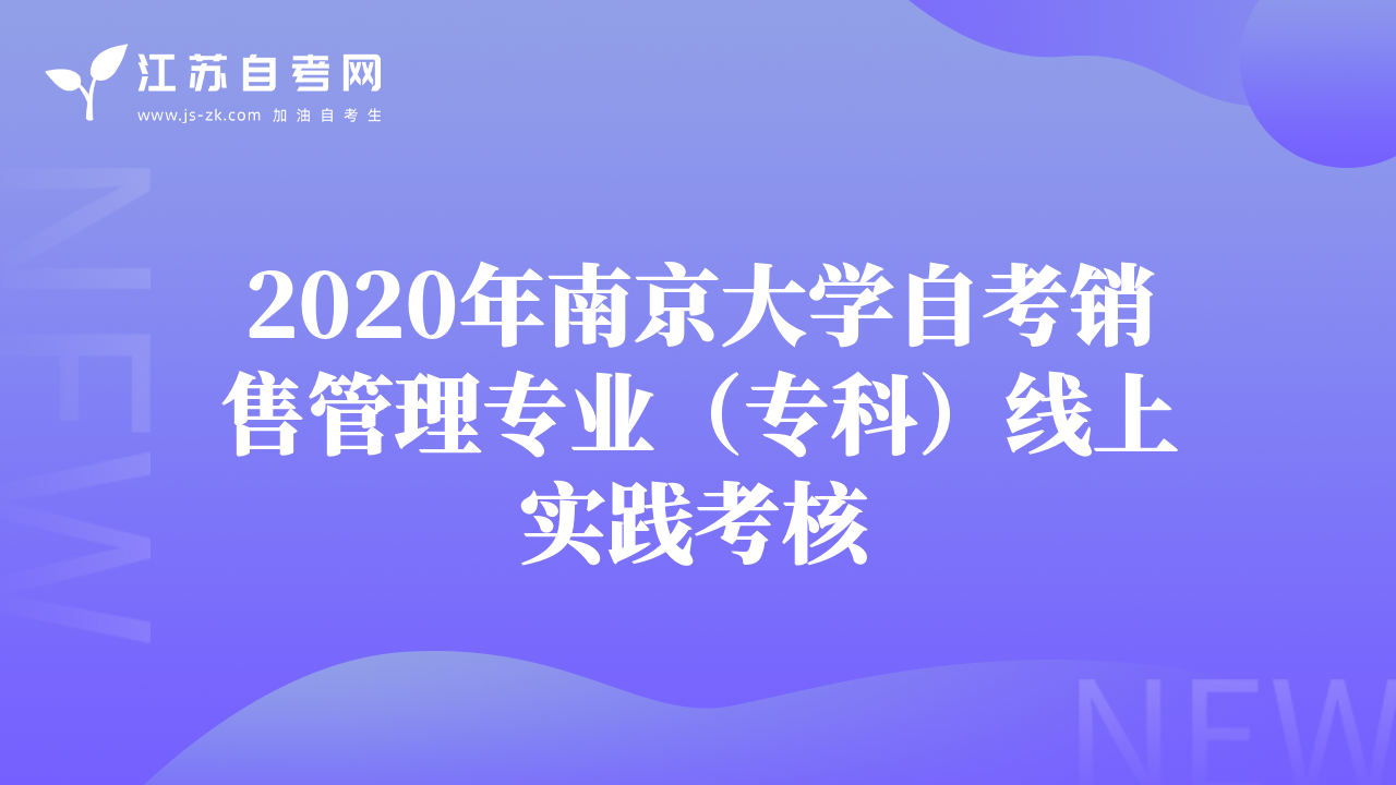 2020年南京大学自考销售管理专业（专科）线上实践考核
