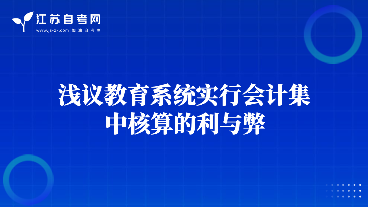 浅议教育系统实行会计集中核算的利与弊