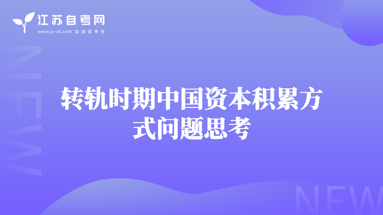 转轨时期中国资本积累方式问题思考