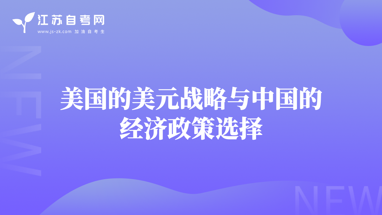 美国的美元战略与中国的经济政策选择