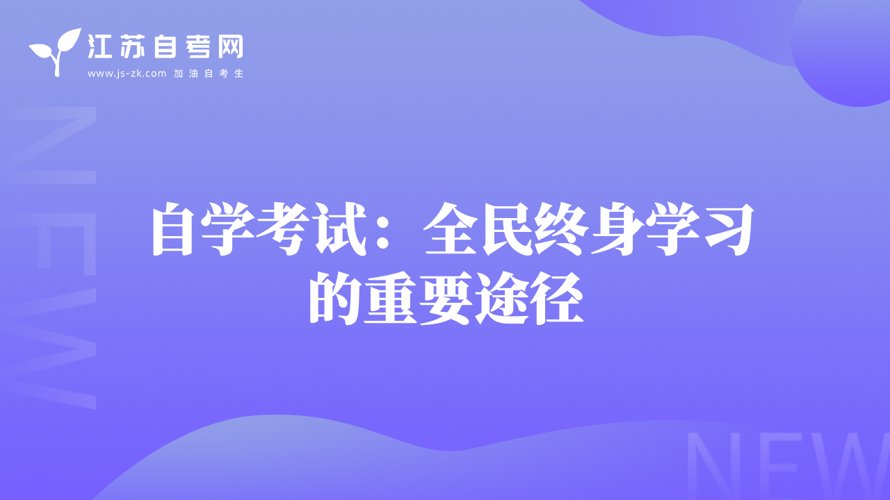 自学考试：全民终身学习的重要途径