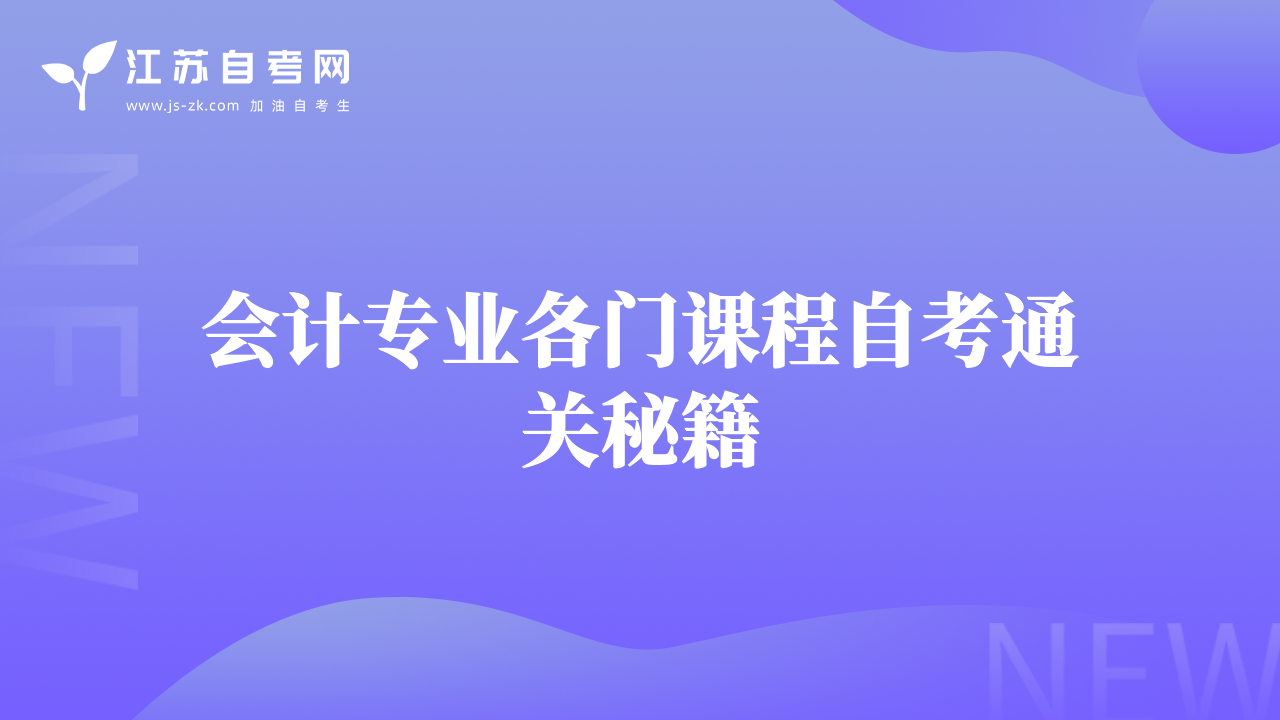 会计专业各门课程自考通关秘籍