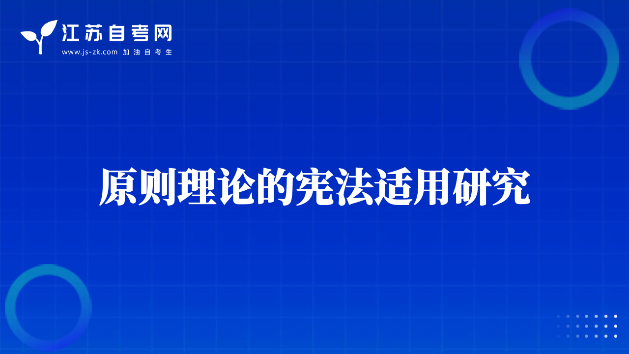 原则理论的宪法适用研究