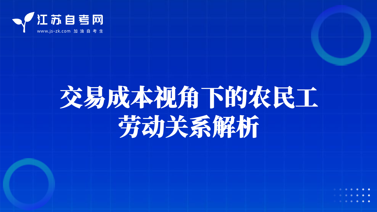 交易成本视角下的农民工劳动关系解析